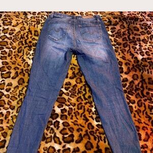 Blue Skinny Jeans with Faded Wash